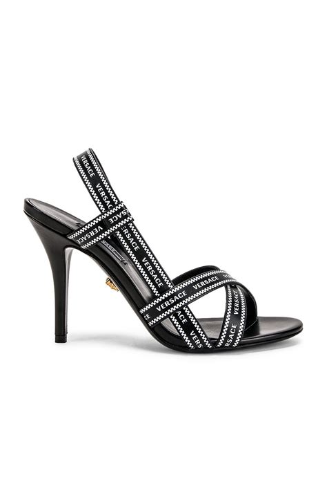 versace logo strap heels